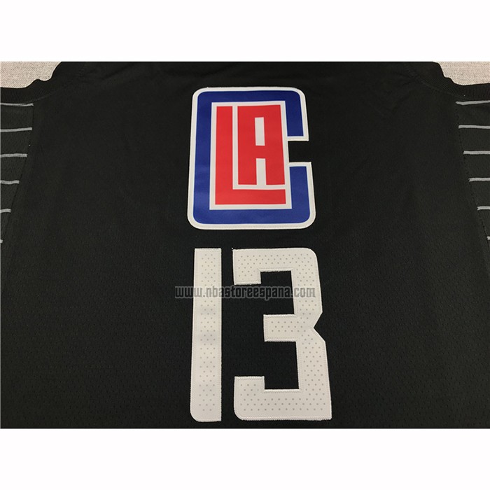 Camiseta Los Angeles Clippers Paul George NO 13 Statement 2019-20 Negro